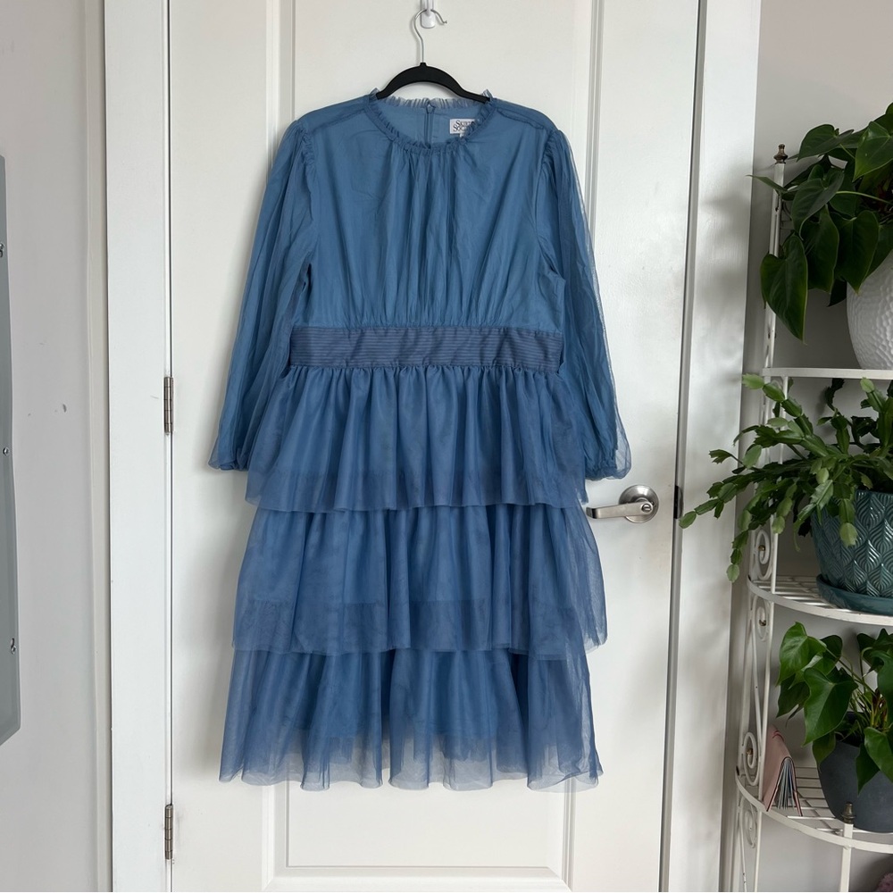 Wedding Guest | Skirt Society Blue Tulle Dress | Prague Warm Blue | Size XL